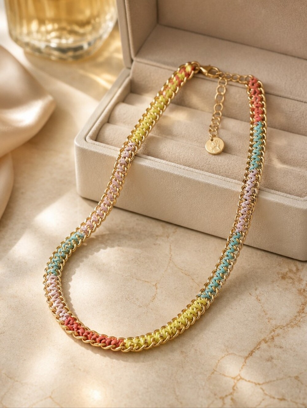 Gold Multicolor Chain Necklace - Women Jewelry
